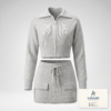Ensemble zippé Scholar Knit gris chiné - L'Atelier Milan